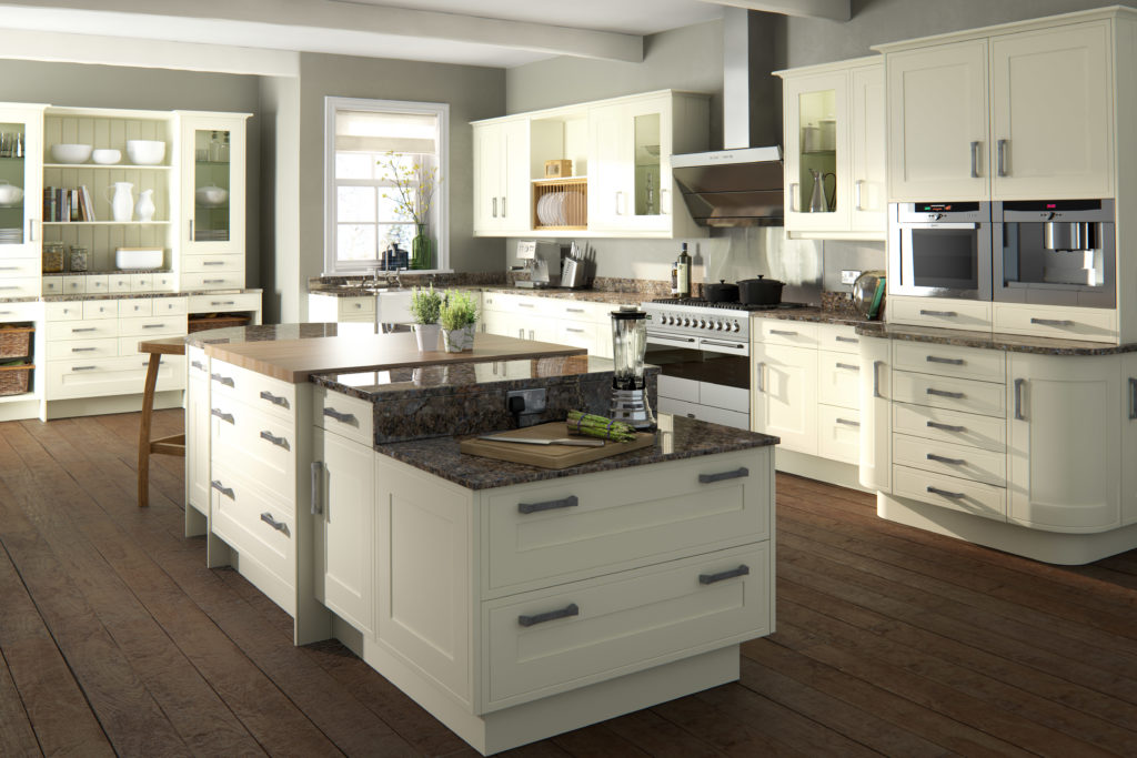 Traditional kitchen design - Wilsden Painted : Shaker painted timber door painted in the colour of your choice. Shown here in Alabaster