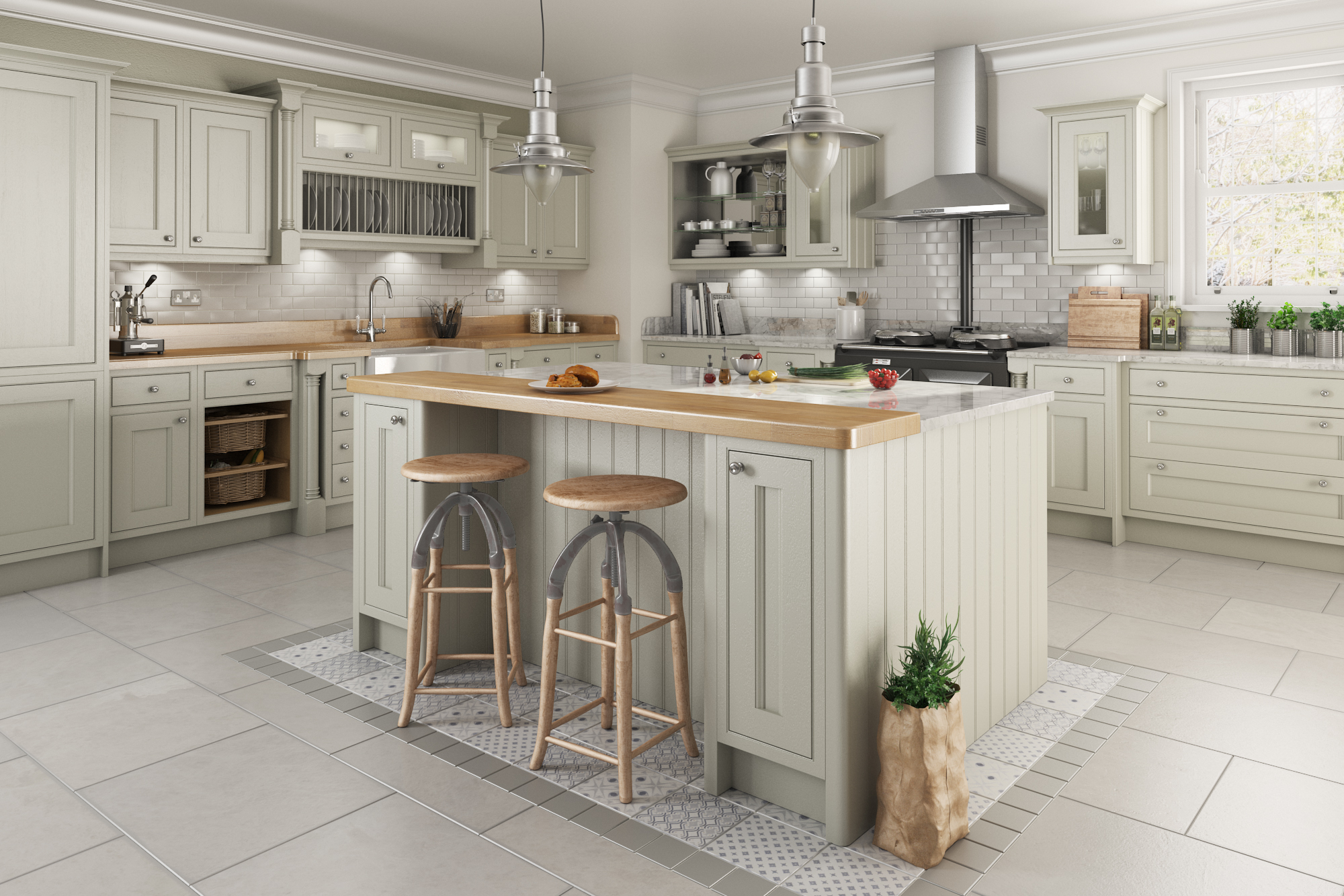 Traditional in frame kitchen  design painted kitchens  